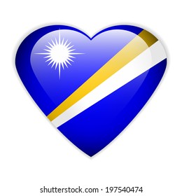 Marshall Islands flag button on a white background. Vector illustration.