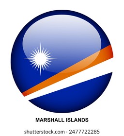 BOTÓN de la bandera de las ISLAS MARSHALL sobre fondo blanco