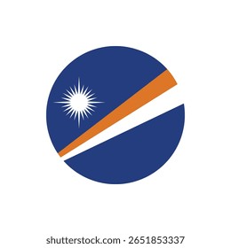 Marshall Islands Flag Button. Round Marshall Islands flag icon. Marshall Islands flag badge Vector for independence day celebration Png on transparent background.