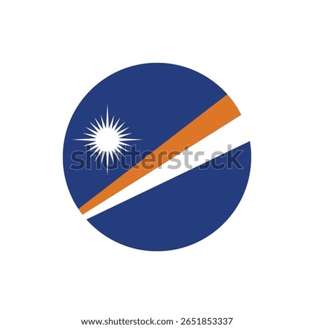 Marshall Islands Flag Button. Round Marshall Islands flag icon. Marshall Islands flag badge Vector for independence day celebration Png on transparent background.