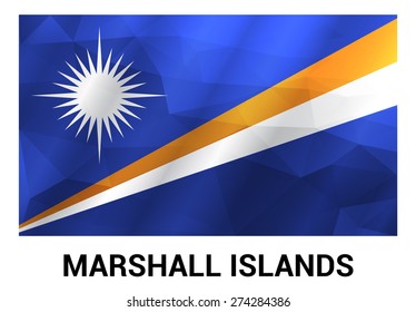 Marshall Islands Flag, geometric polygonal shapes. Vector illustration.