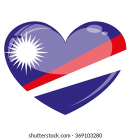Marshall Islands Flag Heart Vector Silhouette