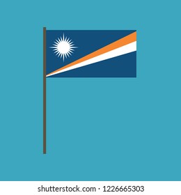 Marshall Islands flag icon in flat design. Independence day or National day holiday concept.