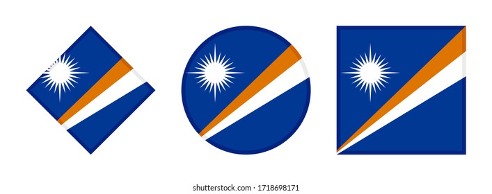marshall islands flag icon set, isolated on white background
