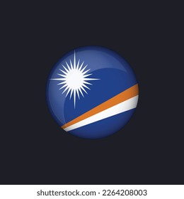 Marshall Islands flag icon,Round Marshall Islands flag icon vector isolated,Marshall Islands flag button.