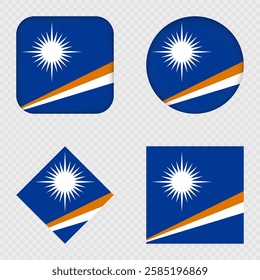 Marshall Islands Flag Icons Pack. Vector illustration.