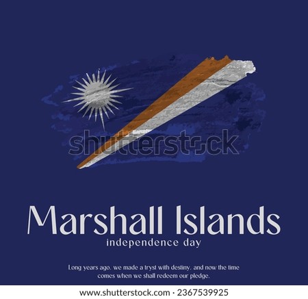 Marshall Islands Flag Made of Glitter Sparkle Brush Paint Vector, Celebrating Marshall Islands Independence Day.