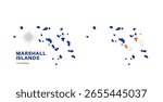 marshall islands flag and map set. marshall islands flag in official colors and proportions., map