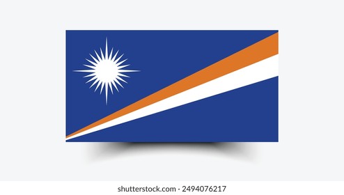 Marshall Islands flag. Flag of Marshall Islands. The official ratio. Flag icon. Standard color. Standard size. A rectangular flag. Computer illustration. Digital illustration. Vector illustration.