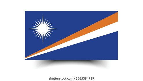 Marshall Islands flag official size and color standards vector illustration