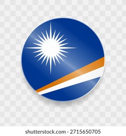 Marshall Islands flag on button shining glass