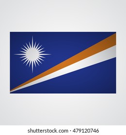 Marshall Islands flag flag on a gray background. Vector illustration
