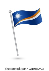 Bandera de las Islas Marshall en el palo ondeando en la ilustración del vector del viento