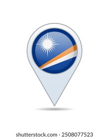 Marshall Islands - flag pin for map. Vector illustration.