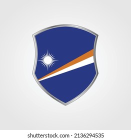 Marshall Islands Flag with Shield Frame. National Flag