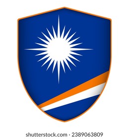 Marshall Islands flag in shield shape. Vector illustration.