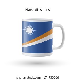Marshall Islands flag souvenir mug isolated on white background. Vector illustration.