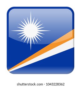 Marshall Islands Flag Vector Square Icon - Illustration