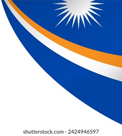 Onda de la bandera de las Islas Marshall aislada en png o fondo transparente. ilustración vectorial.