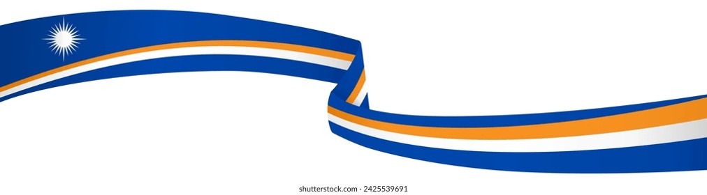 Marshall Islands flag wave isolated on png or transparent background. vector illustration.