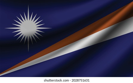Marshall Islands flag waving. Background for patriotic and national design. Vector illustration
