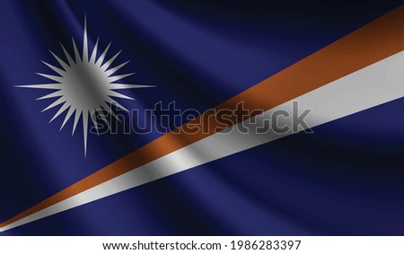 Marshall Islands flag waving. background for patriotic and national design. vector illustration  