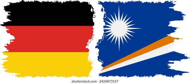 Marshall Islands and Germany grunge flags connection, vector