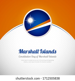 Marshall Islands happy constitution day with classic colorful country flag background