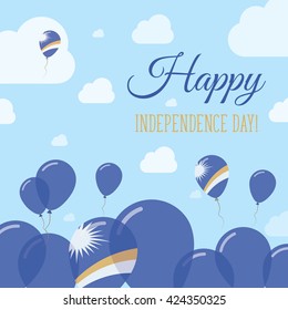 Marshall Islands Independence Day Flat Patriotic Design. Marshallese Flag Balloons. Happy National Day Marshall Islands Vector Patriotic Design. Celebration Balloons Patriotic Design.