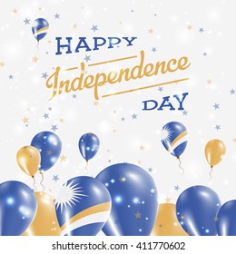 Marshall Islands Independence Day Patriotic Design. Balloons in Marshallese National Colors. Happy Independence Day Marshall Islands Vector Greeting Card.