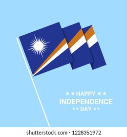 Marshall Islands Independence day typographic design with flag vector