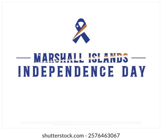 MARSHALL ISLANDS Independence Day vector design on a white background with Ribbon flag, Independence Day of Marshall Islands, Typographic Design of MARSHALL ISLANDS National Day, Ribbon of Marshall