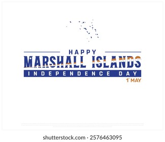 MARSHALL ISLANDS Independence Day vector design on a white background with map, Independence Day of Marshall Islands, Typographic Design of MARSHALL ISLANDS National Day, map of Marshall