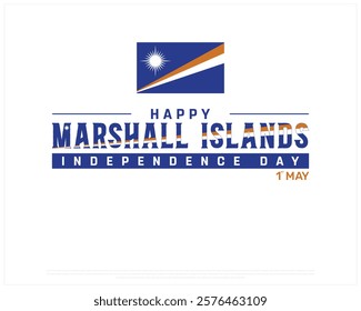 MARSHALL ISLANDS Independence Day vector design on a white background, Independence Day of Marshall Islands, Typographic Design of MARSHALL ISLANDS National Day, Flag of Marshall