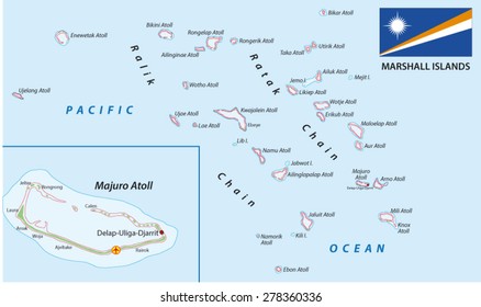 marshall islands map with flag