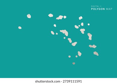 Marshall Islands Map - Green and Gray Polygon Vector Illustration, Low Poly Geometric Design with Clean Minimal Style on Solid Background for Infographic Use.