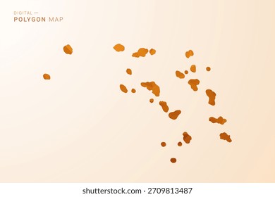 Mapa das Ilhas Marshall - Ilustração do vetor do polígono baixo em tons de laranja, estilo geométrico limpo, isolado no fundo branco.