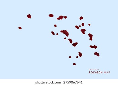 Marshall Islands Map - Low poly polygon map in deep red gradient on light blue background, modern minimal geometric design, vector illustration with faceted triangulated style.