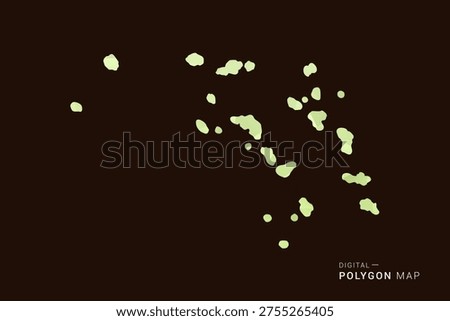 Marshall Islands Map - Low poly polygon map in soft light green gradient on dark brown background, modern minimal geometric style, clean abstract vector illustration design.