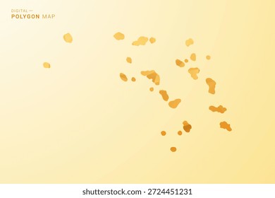 Marshall Islands Map - Polygon style vector illustration in yellow and orange low poly geometric design, modern minimal silhouette, isolated for infographic.