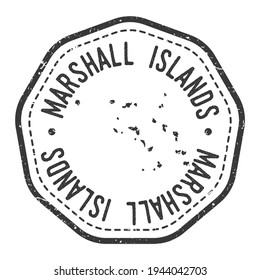 Marshall Islands Map Stamp Retro Postmark. Silhouette Postkarte. Siegel mit runden Vektorgrafiken. Badge Vintage Postage Design.