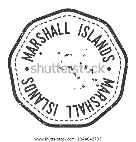 Marshall Islands Map Stamp Retro Postmark. Silhouette Postal Passport. Seal Round Vector Icon. Badge Vintage Postage Design.