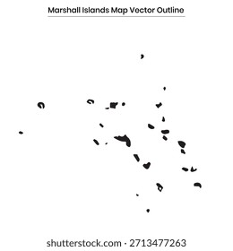 Mapa das Ilhas Marshall Vetor Contorno do País Borda