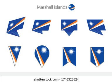 Marshall Islands national flag collection, eight versions of Marshall Islands vector flags. Vector illustration.