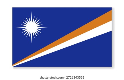 Bandeira nacional das Ilhas Marshall em estilo plano. Plano de fundo plano vetorial.