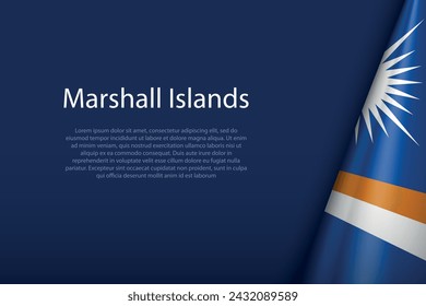 Marshall Islands national flag isolated on dark background with copyspace