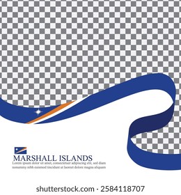 Marshall Islands national flag ribbon stock vector	