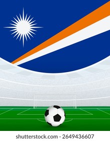 Tema Nacional de Futebol das Ilhas Marshall, Estádio e Bola de Futebol. Jogos de futebol nas Ilhas Marshall. 