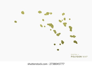 Marshall Islands polygon map vector illustration in low poly geometric style, soft pastel colors with Olive green, clean silhouette on solid background, ideal for infographic.