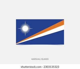 Marshall Islands Rectangle flag icon with shadow.